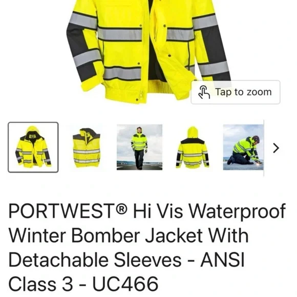 Portwest Jacket Yellow/Black XXL - Picture 6 of 6